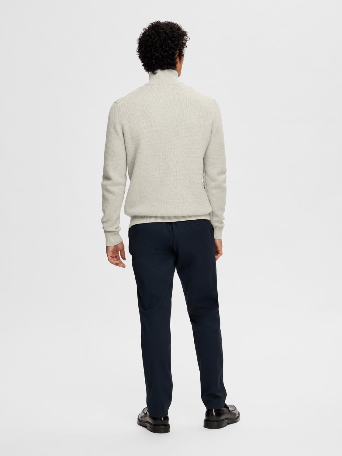 Dane Structure Zip - Light Grey Melange