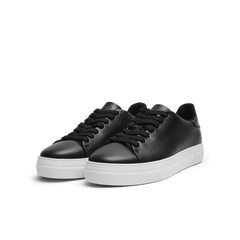 David Chunky Leather Sneaker - Black/White Sole