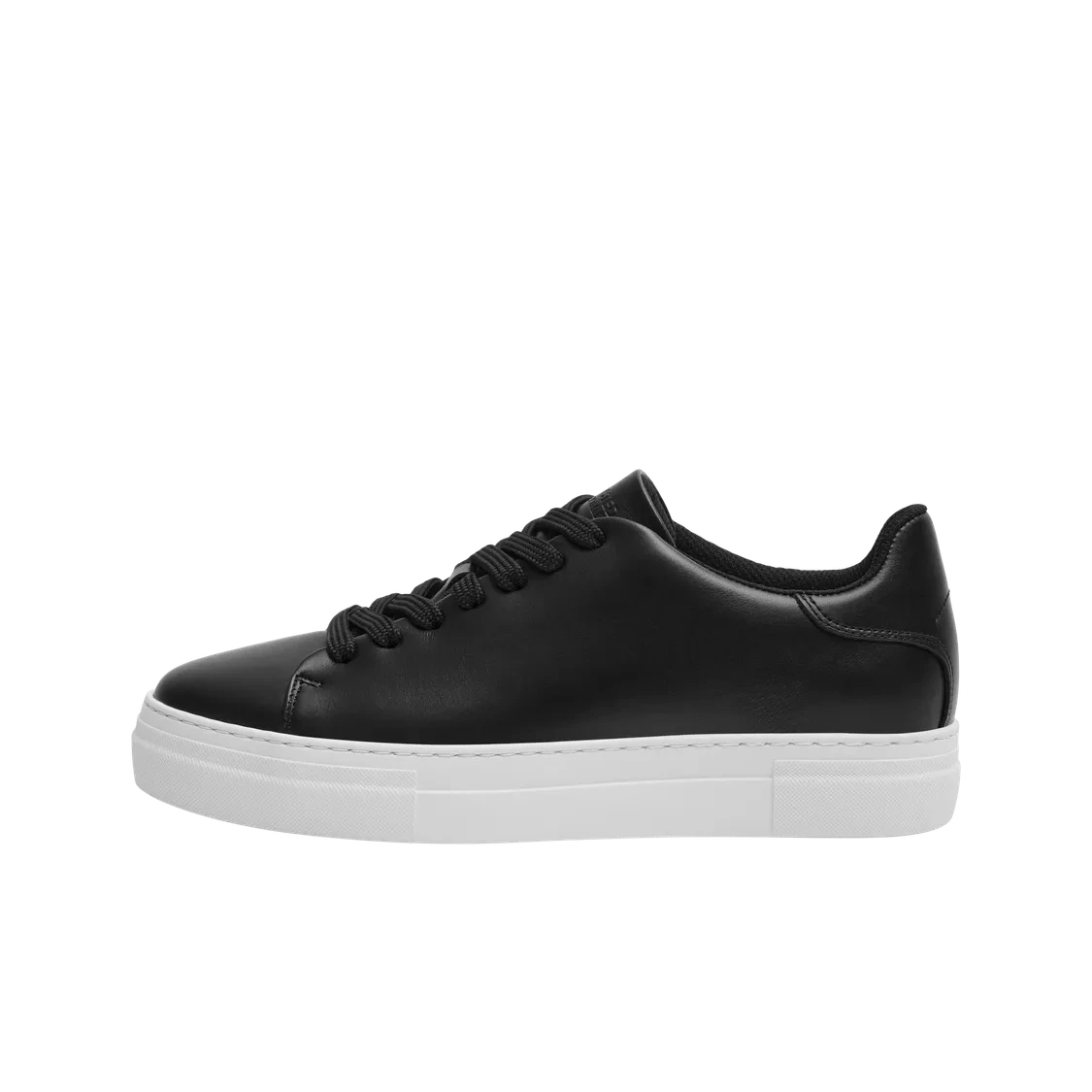David Chunky Leather Sneaker - Black/White Sole