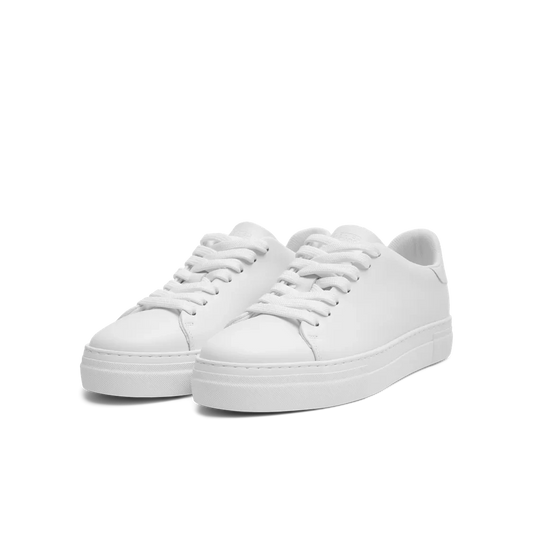 David Chunky Leather Sneaker - White/White sole