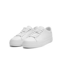 David Chunky Leather Sneaker - White/White sole