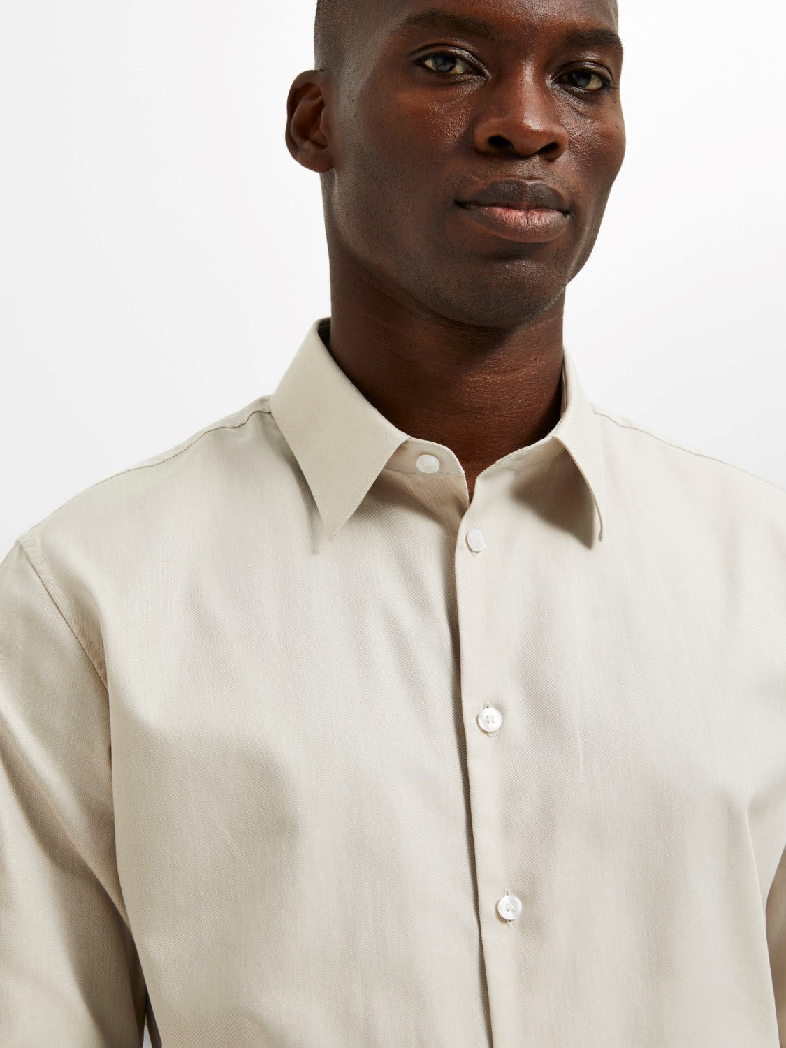 Slim Ethan Shirt Long-Sleeve - Cloud Dancer