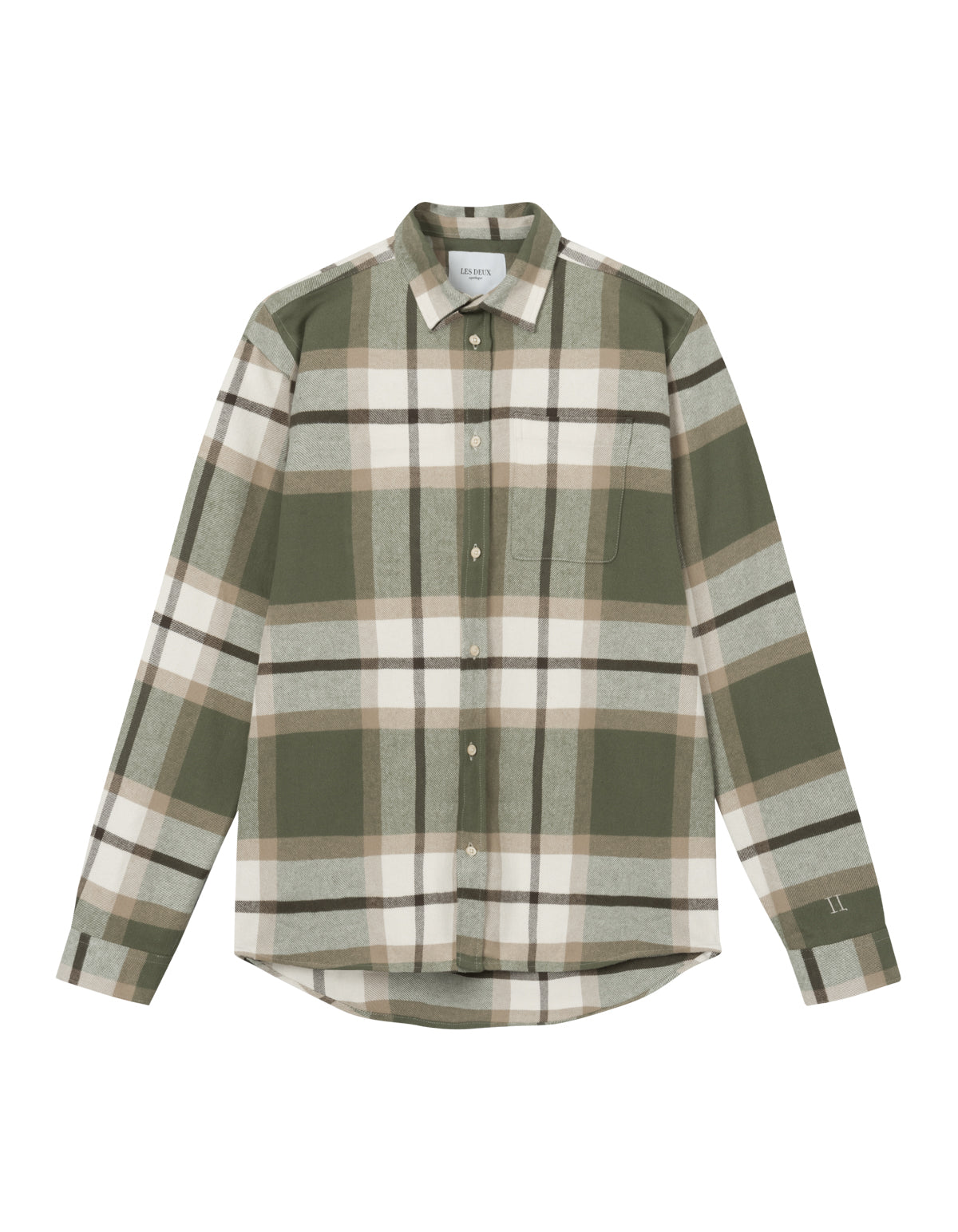 Jeremy Check Flannel Shirt - Olive Night/Lead Gray