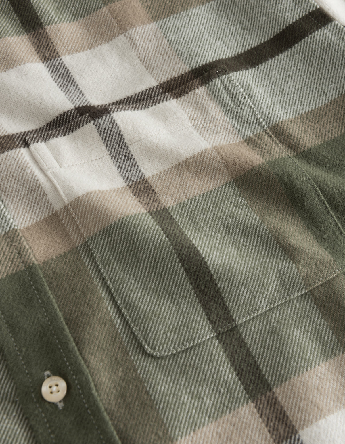 Jeremy Check Flannel Shirt - Olive Night/Lead Gray