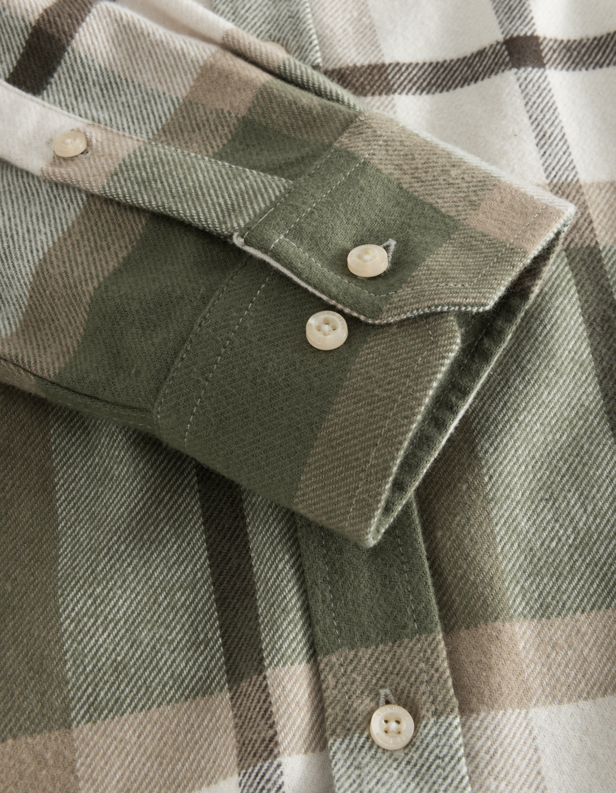 Jeremy Check Flannel Shirt - Olive Night/Lead Gray