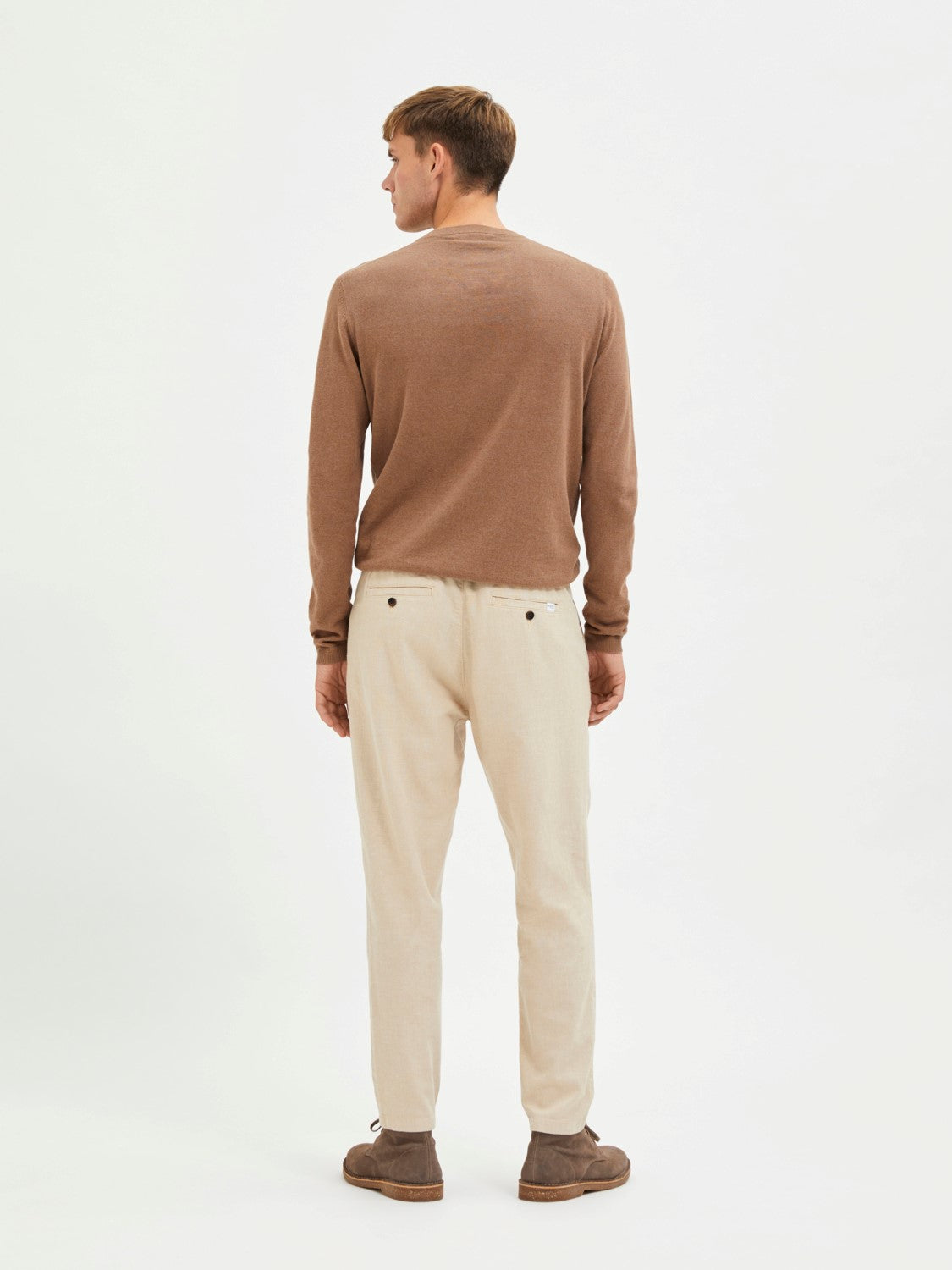 Slimtape Brody 172 Linen pant - Incense/Mixed oatmeal
