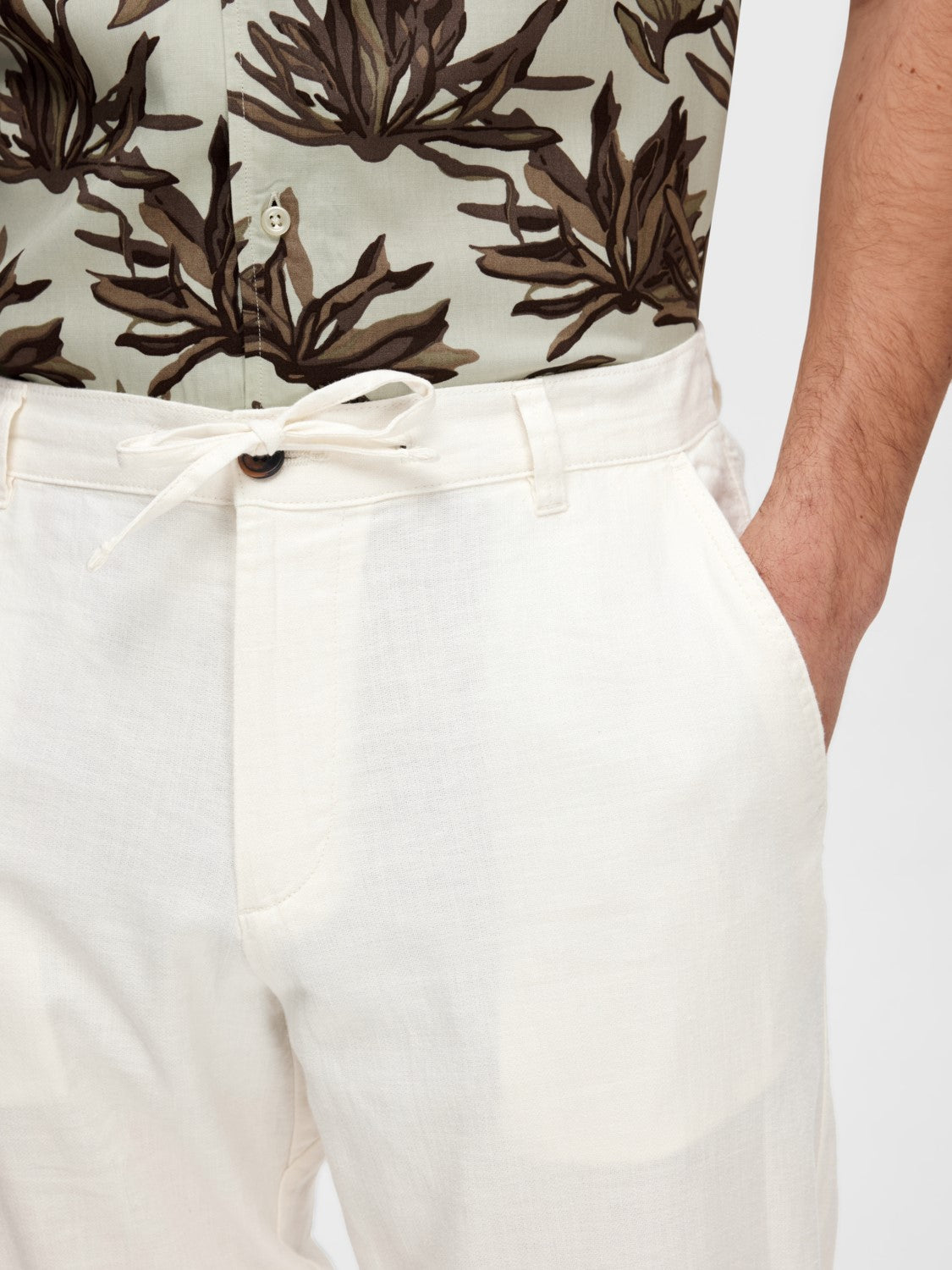 Slimtape Brody 172 Linen pant - Cloud Dancer