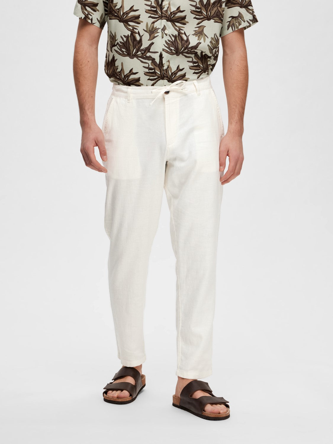 Slimtape Brody 172 Linen pant - Cloud Dancer