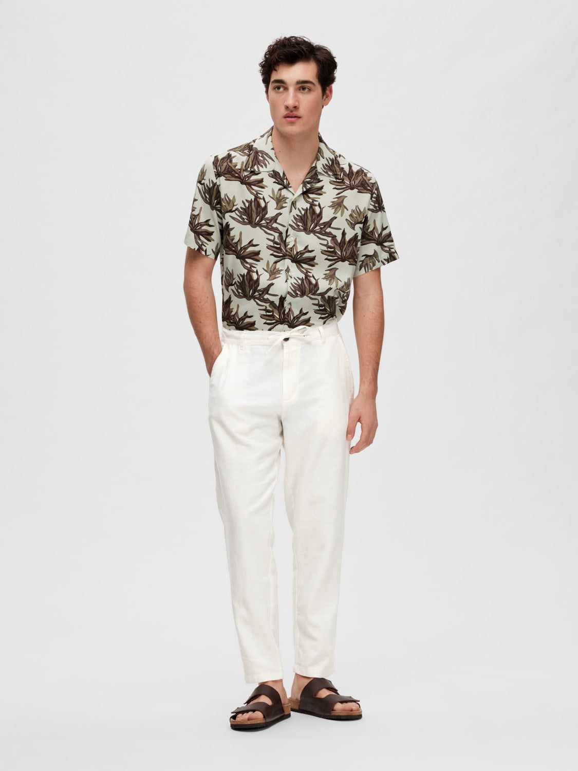 Slimtape Brody 172 Linen pant - Cloud Dancer