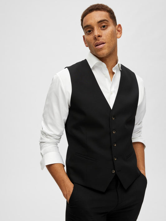 Slim Neil Waistcoat - Black