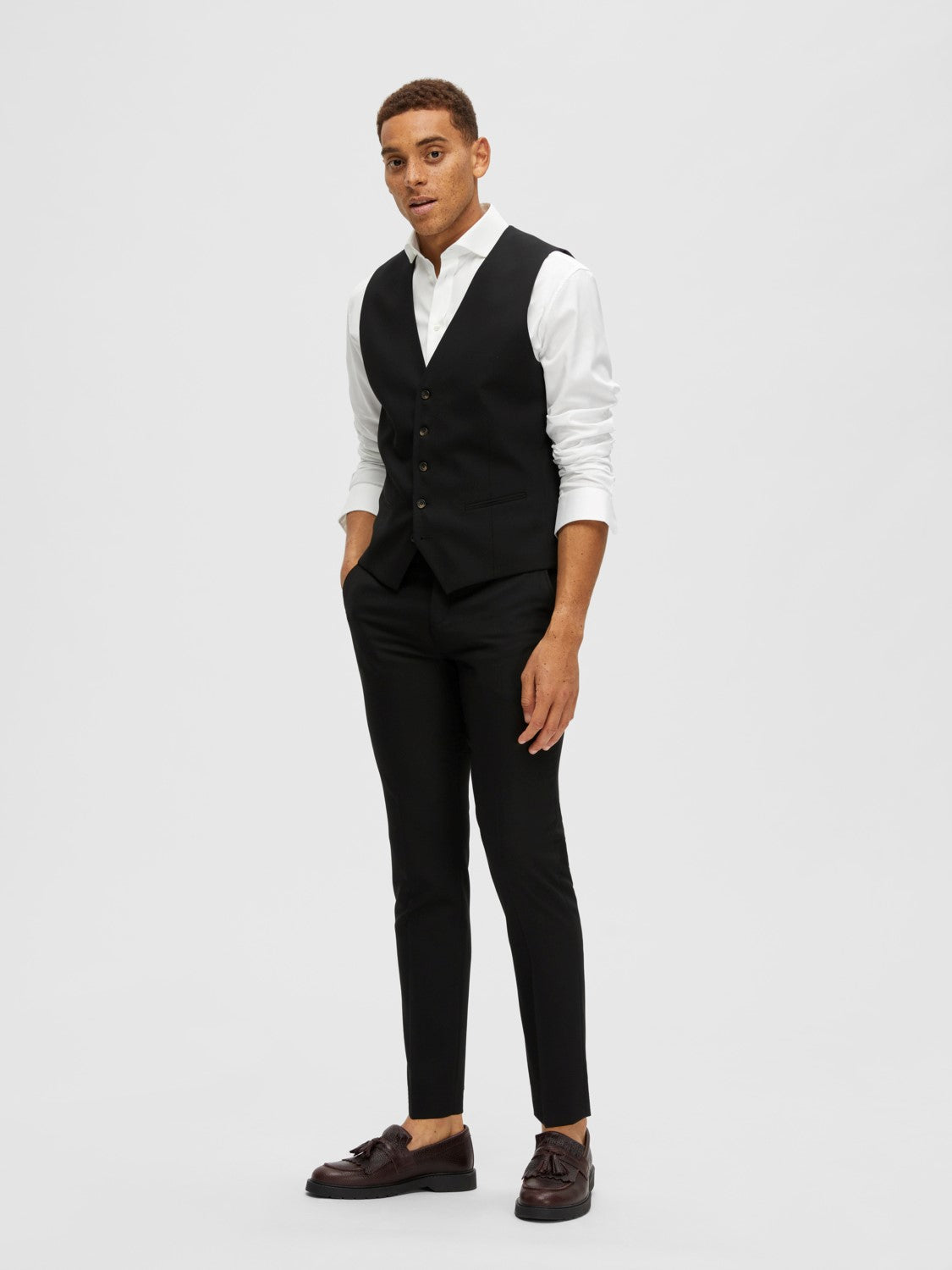 Slim Neil Waistcoat - Black